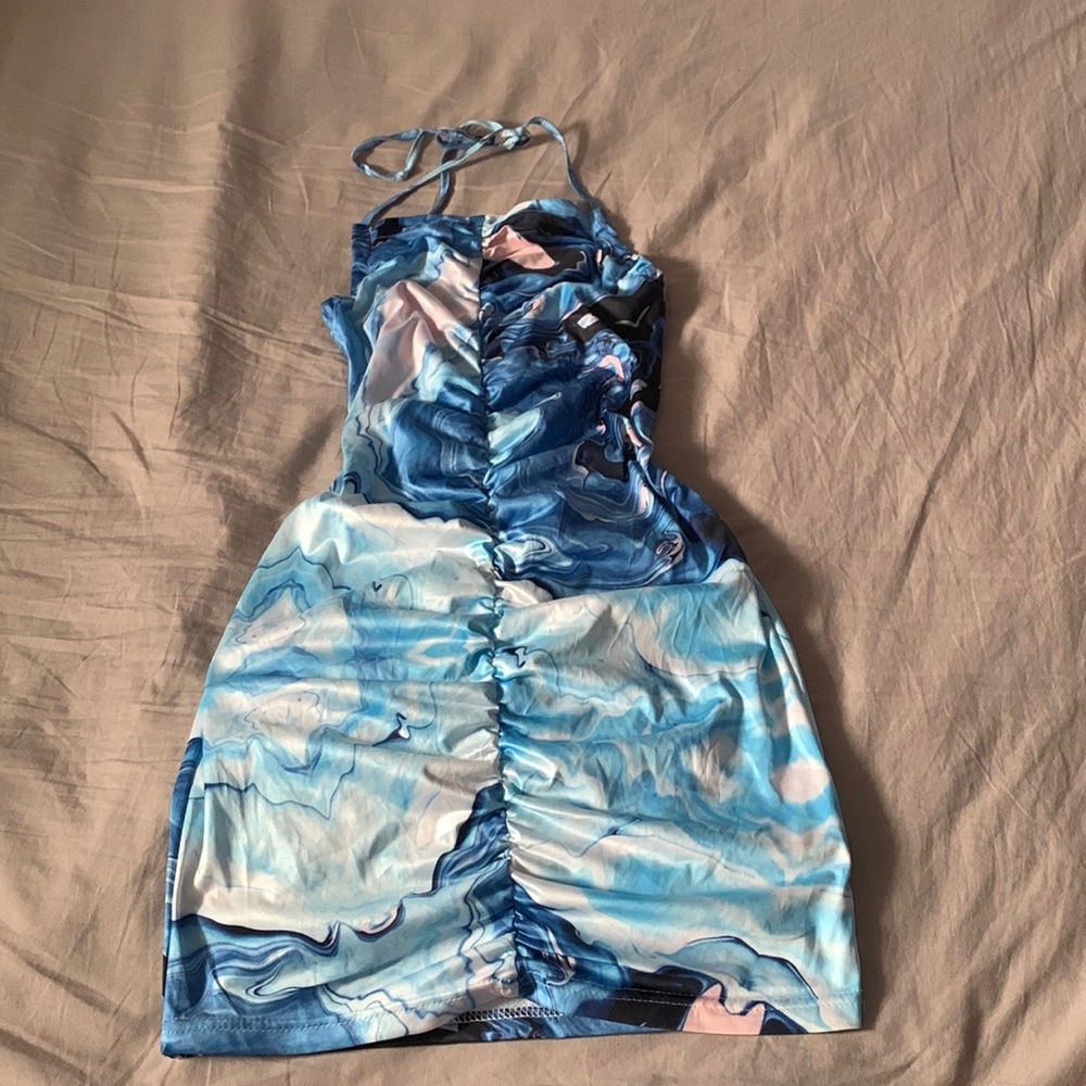 Blue marble dress